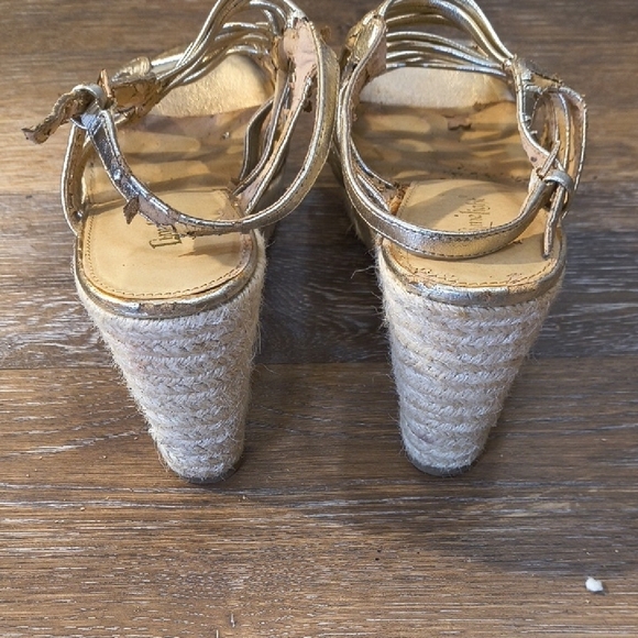 Limelight Metallic Gold Wedge Sandals - Picture 3 of 6